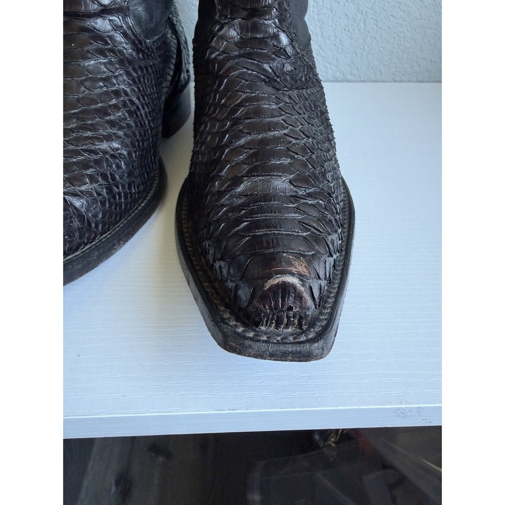 Cuadra Black Genuine Python Snakeskin Cowboy Boots Men's US 11 MX 30 Mexico - Picture 7 of 12